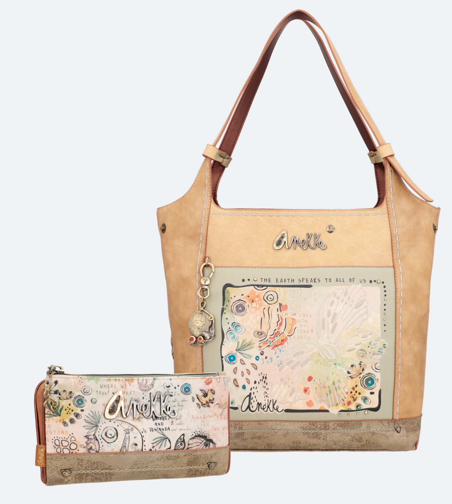 Anekke Butterfly - set kabelka na plece + peňaženka stredná